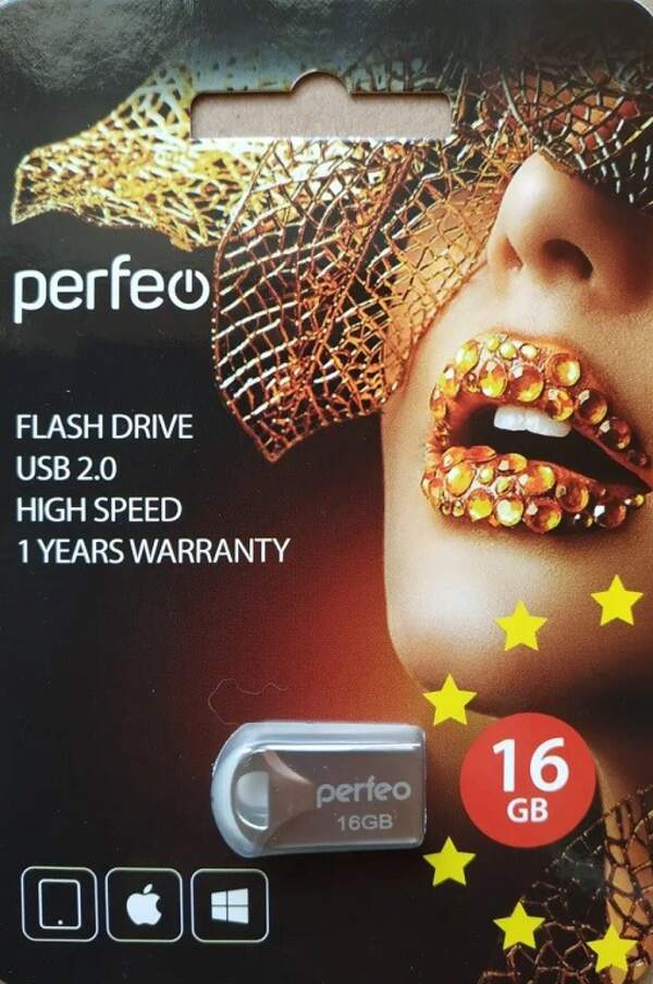 PERFEO USB2.0 flash metal mini  16 GB ( E-01 ) (шт.)