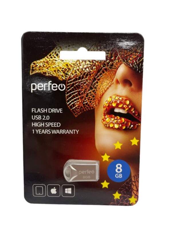 PERFEO USB2.0 flash metal mini  8 GB ( E-01 ) (шт.)