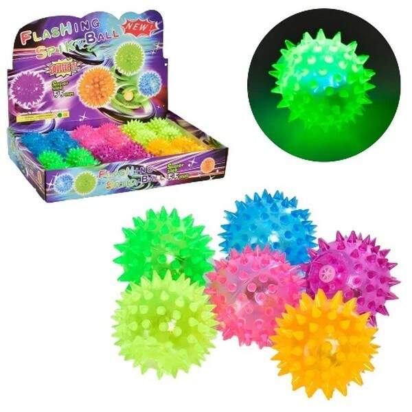 М'яч масажний MS 1137-4 (240шт) 5,5см, світло, пискавк,на бат(таб),24шт(6колір) в дисплеї,34,5-6-22, (шт.)