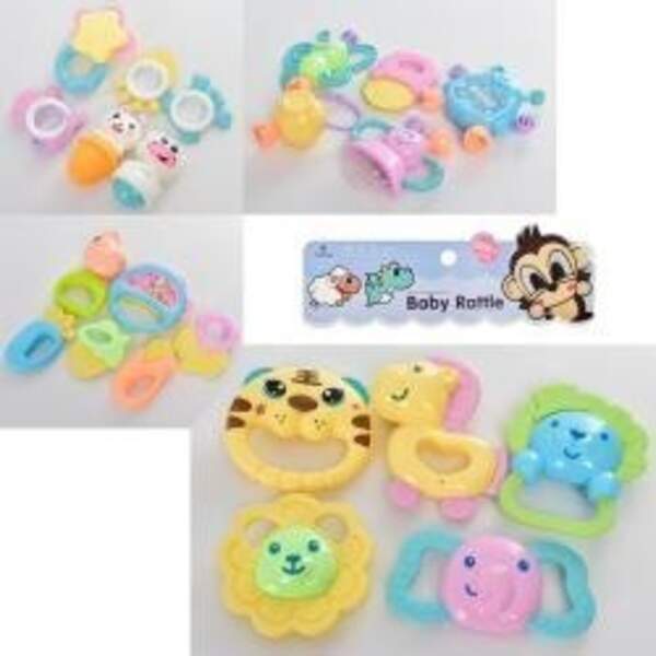 Брязкальце у ручку арт. 3207 (144шт/2) 4 виду мікс,  пакет. 20,5*22,5см (шт.)