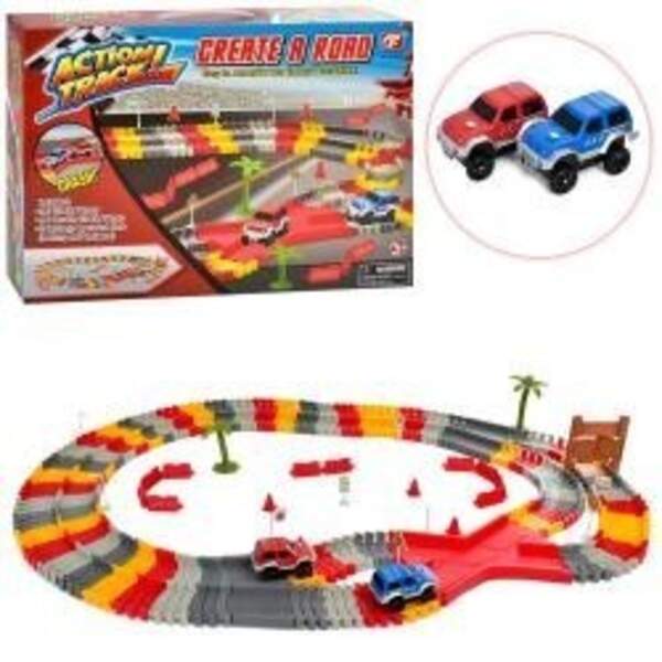 Трек CF2212 (9шт) 108-72см, 2 машинки-їздять, дорожні знаки, 96дет, на бат-ці, в кор-ці, 42-30-7см (шт.)