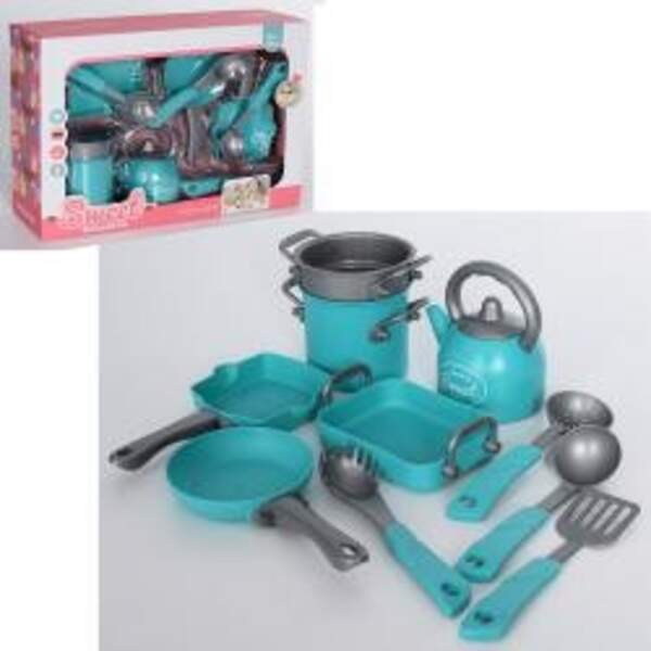 Посуд XY88-21 (18шт) сковорідки, чайник, каструлі кухонний набір, у кор-ці, 38,5-27-9см (шт.)