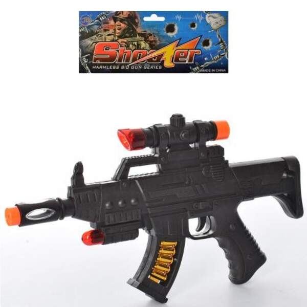 Автомат 353-23D-7 (48шт) 33см, звук, свет, на бат-ке, в кульке, 22-43-3см (шт.)