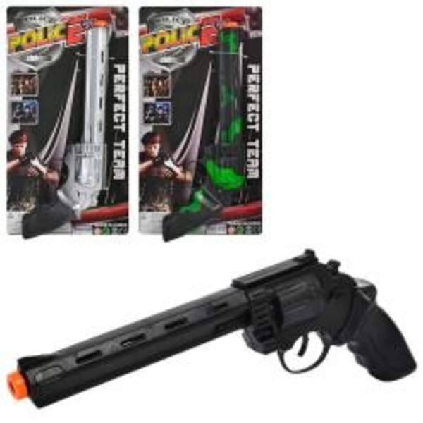 Револьвер 316-16-17-18 (360шт) 26см, тріскачка, 3 види, на листі. 15-28-3см (шт.)