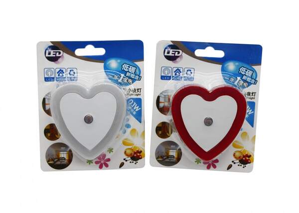 Нічник №АХ-1 пл. LED 1шт на листі 120шт у розетку 220В форма "Серце" (240) (шт.)