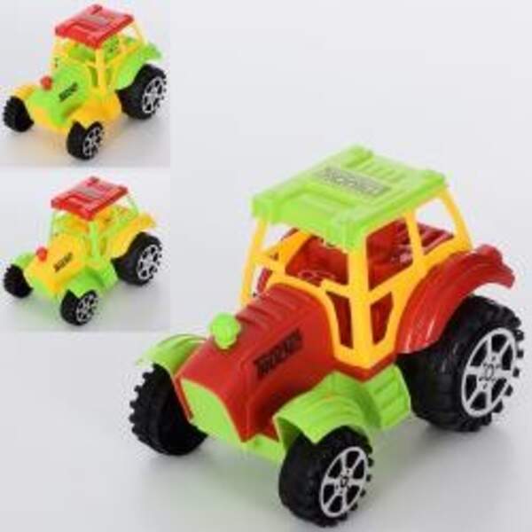 Трактор 557 (180шт) 12см, заводний, світло, 3 кольори, бат(табл), у кульку, 9-12-8,5см (шт.)