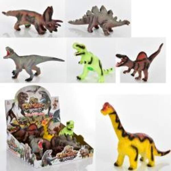 Фігурка 9986-1-6A (54шт) динозавр, від 30см до 32см,звук,бат-таб,6шт (6видів) у дисплеї,36,5-12-32см (шт.)