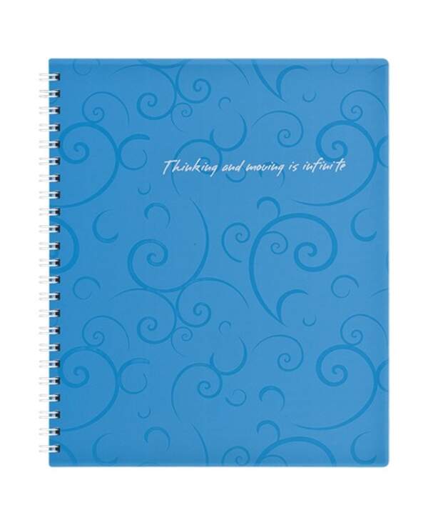 Зошит на пруж. Barocco В5, 80 арк, кл., блакитний, пласт.обкл. BM.2419-614 (шт.)