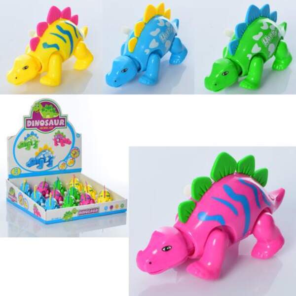 Іграшка 908B-2 (216шт) заводна, динозавр 11,5см, ходить, 12шт (2 види по 2кол) в дисплеї, 29,5-7,5-2 (шт.)
