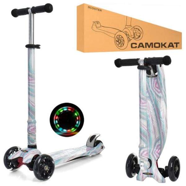 Самокат JR 3-055-WP16 (1шт) MAXI,сталь+плас,3колПУ,пер120мм-св,кермо75/84см,підніж40/30-13см,складни (шт.)