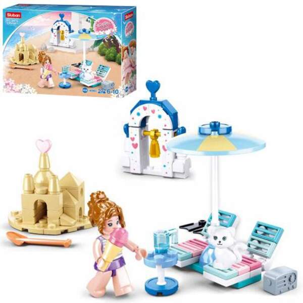 Конструктор SLUBAN M38-B0862 (72шт) пляж, шезлонги, фігурки, 102дет, в кор-ці, 19-14-4,5см (шт.)