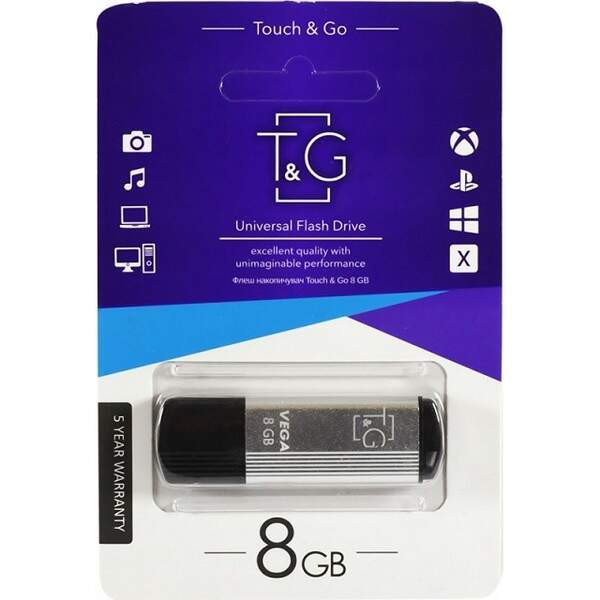 Usb флеш T&G 121 Vega  series  8 Gb Silver (шт.)