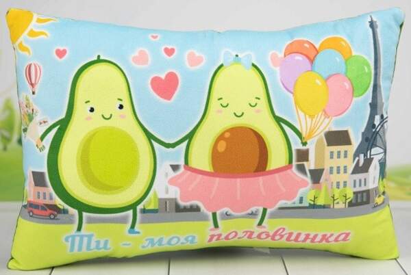 Подушка з принтом №1в асортименті, 00291--... (26x40x8см) (шт.)