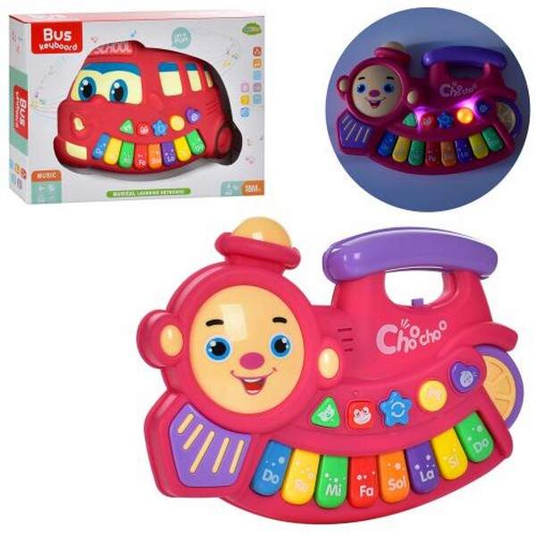 Піаніно MTK018-19 (30шт) муз, світло, звуки тварин, 2 види (автобус / паровоз), бат, кор, 31-22-5см (шт.)