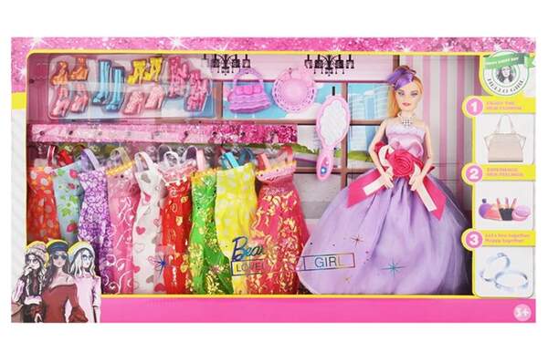 Лялька 29см 1055 з нарядами та аксес.кор.60*6*33 /24/ (шт.)