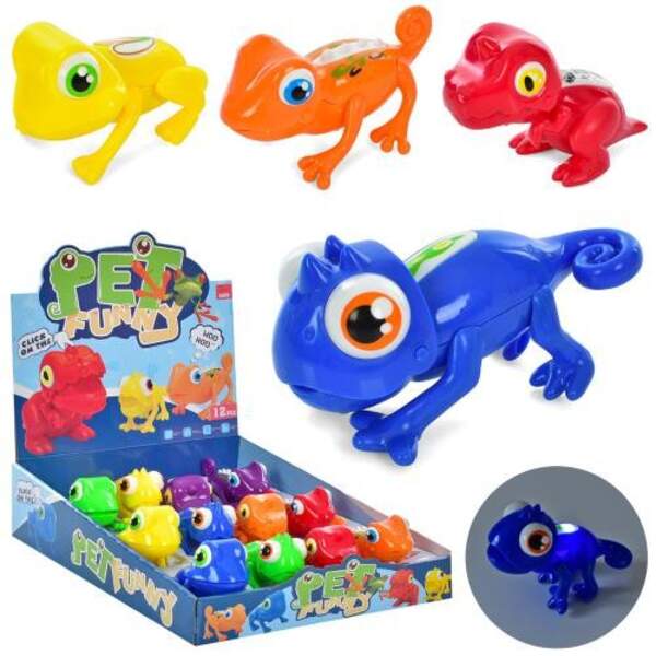 Іграшка 533-07 (144шт) хамелеон, 11см, 12шт (4 види, мікс кольорів),звук,світло,в дисплеї,28-36-8,5 (шт.)