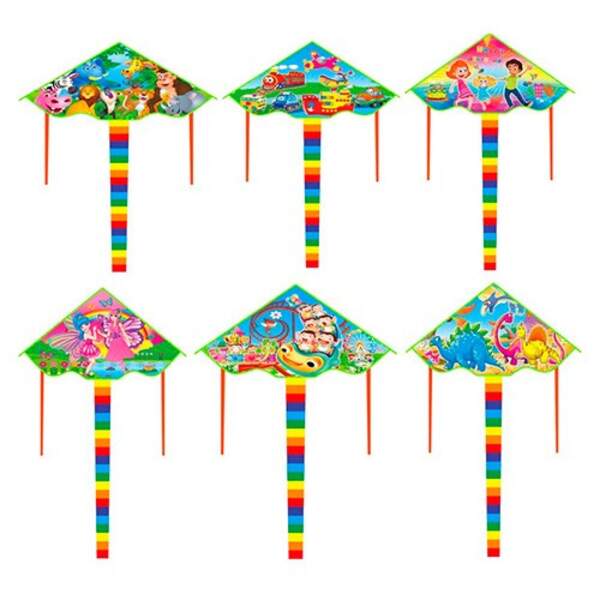 Повітряний змій MR 0435-1 (100шт) ширина 90см, довжина 50см, нитка 30м, 5видів, в кульку, 8-66,5-2см (шт.)