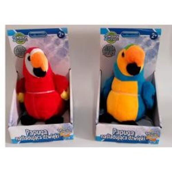 М'яка іграшка MP 2285 (12шт) папуга, 20 см, повторюшка, двиг.дзьоб, 2 кольори, в кор-ці, 15-24-15см (шт.)