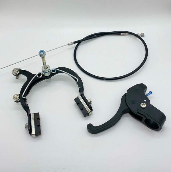 Ручне гальмо для велосипеда  (у комплекті ручка, трос,гальмо) чорного коліру (шт.)