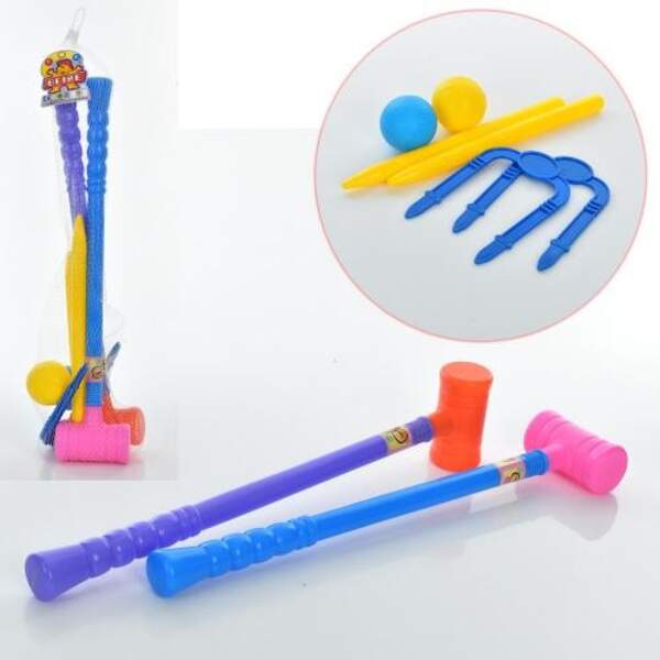 Гра MR 0868 (24шт) крикет, ключка2шт(54см), м'ячик1шт(6см), мішень 2шт, у сітці 54-10-10см (шт.)