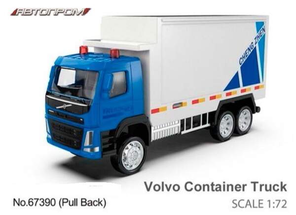 Машина метал АВТОПРОМ арт. 67390 (96шт/2) 1:72 Volvo Container, рухомі елементи, в кор.13,5*7*5см (шт.)