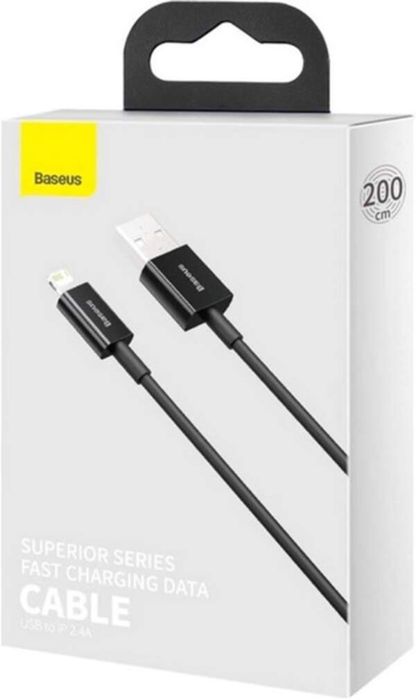Кабель Baseus Superior Series Fast Charging Data Cable USB to iP 2.4A 2 м Black (CALYS-C01) (шт.)