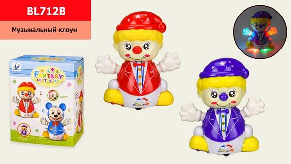 Іграшка музичний клоун BL712B(72шт/2) батар.,світло, муз.,у коробці 17*12*21,4 см (шт.)
