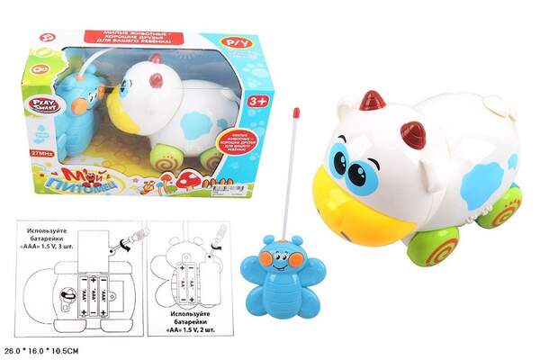 Тварина  корова р/у  арт. 7359 (36шт/2) пульт,світло,звук,рух, короб. 26*16*11см (шт.)