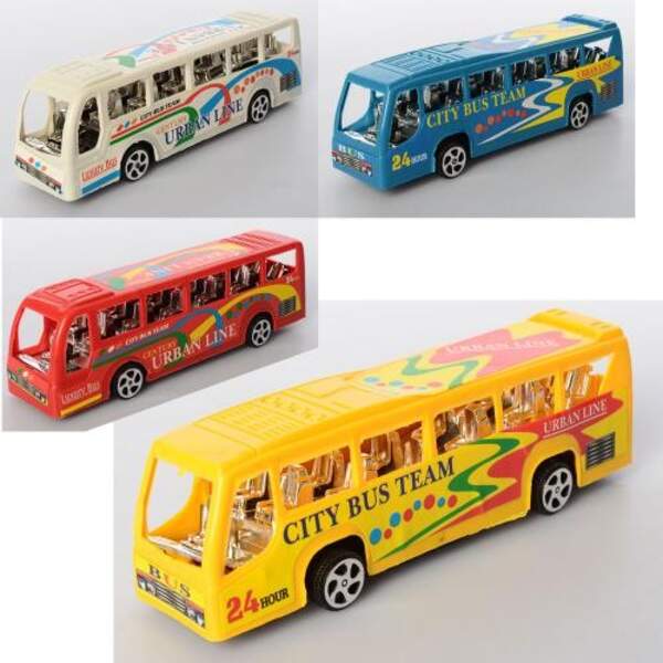 Автобус 19142 (420шт) інер-я, 15см, мікс цетів, у кульку, 15-4,5-3,5см (шт.)