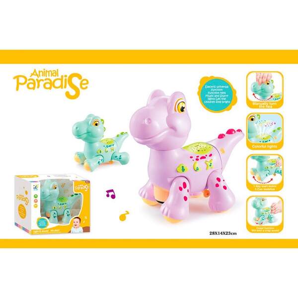 Гра 8837 (24шт) динозавр, 23см, муз, проектор, їздить, 2 кольори, на бат-ці, в коробці, 9-24,5-14,5с (шт.)