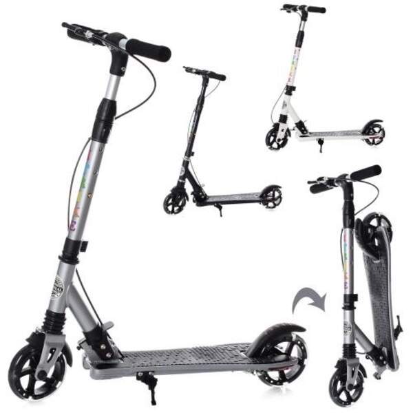 Самокат SR 2-039-7 (4шт) алюм,2колПУ145мм-світло, ручне гальмо,кермо81/91см,підніжка42-10см,3колір (шт.)