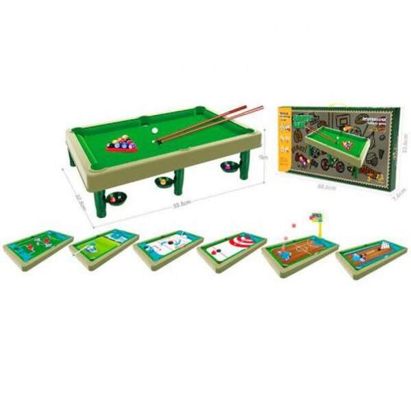 Настільна гра 4058 (9шт) 7в1 (більярд, хокей, боулінг, баскетбол), 55,5-32,5-15см, у коробці (шт.)