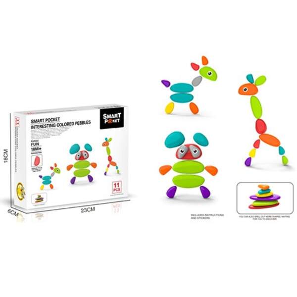 Гра S-A111 (48шт) камінці-брязкальця, 11шт, наклейки, у коробці, 23-18-6см (шт.)