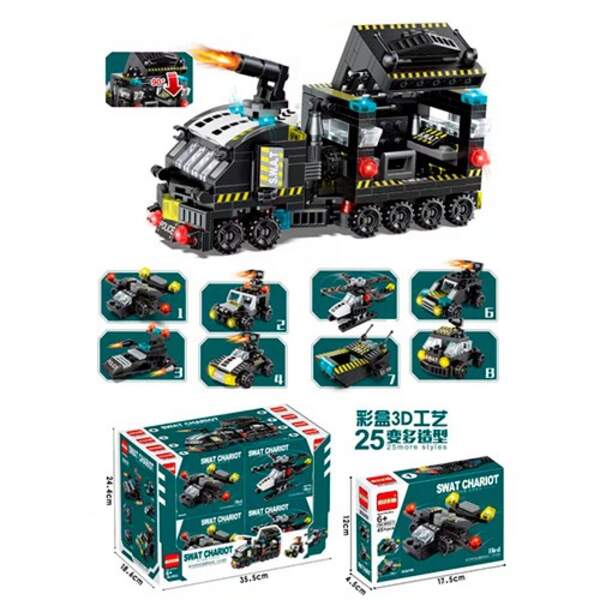 Конструктор HR64 (160шт) військовий транспорт, 45 дит, 16шт (8видів) у дисплеї, 36,5-24-19см (шт.)