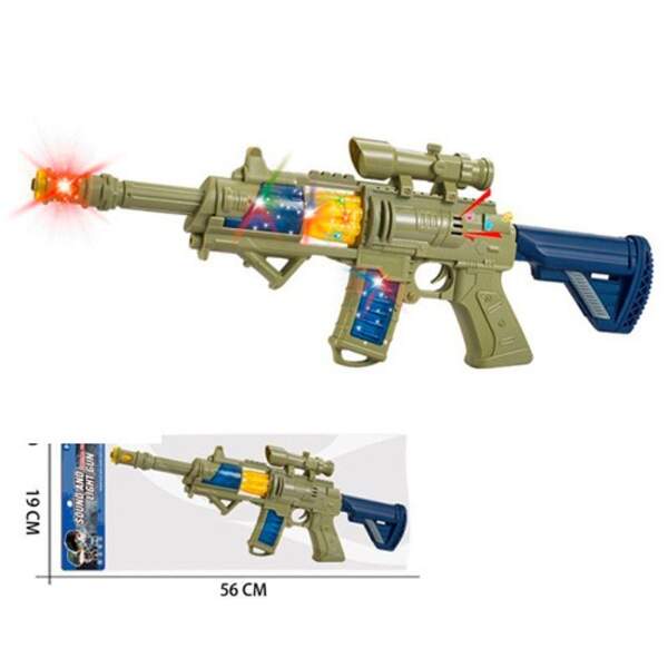 Автомат ZHY96 (60шт) 48см, звук, світло, 2 кольори, на бат-ку, в кульку, 19-55-3см (шт.)