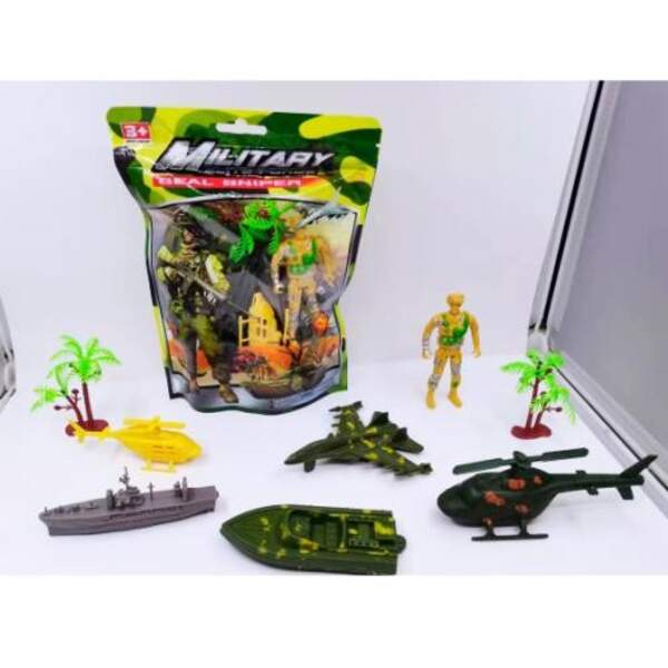 Cолдати в наборах CY4158-F (120шт) військовий транспорт, солдат, дерева, мікс видів, у кульку, 16-21 (шт.)