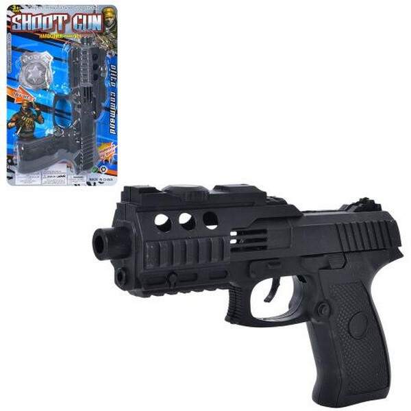 Пістолет 668 (240шт) 20см, тріскачка, на листі, 16.5-26.5-4см (шт.)