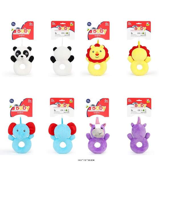 Брязкальце м'яке арт. 1834-1/2/3/4 (168шт) 4види мікс, звук, планшет.– 14*7*30см (шт.)