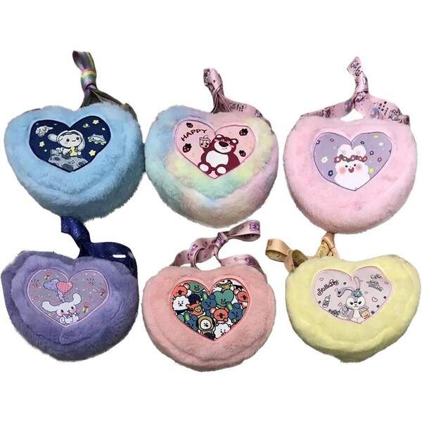 Сумочка плюшева арт. C52805 (360шт) серце мікс кольорів 17*14см (шт.)