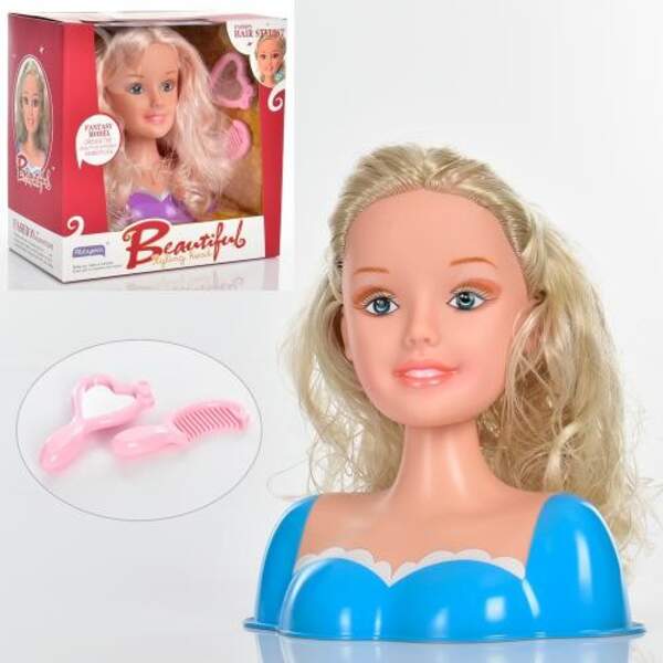 Лялька YL229B-2-1 (36шт) голова для зачісок, 19см,аксесуари, 2 види, в коробці,24-24-14см (шт.)