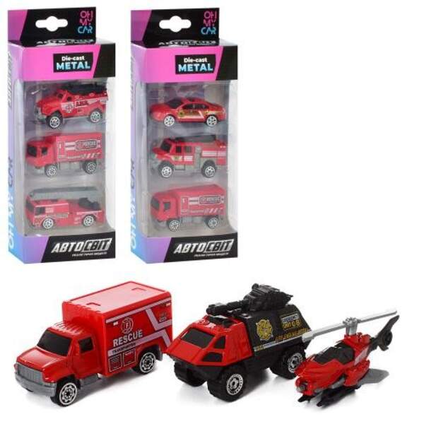 Набір машинок AS-1940 (60шт) АвтоСвіт, метал, 3шт, 7см, рухомий. деталі, 3 види, в кор-ці, 9,5-23-4с (шт.)