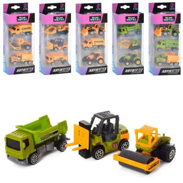 Набір машинок AS-1939 (60шт) АвтоСвіт, метал, 3шт, 8см, рухомий. деталі, 6видів, в кор-ці, 9,5-23-4с (шт.)