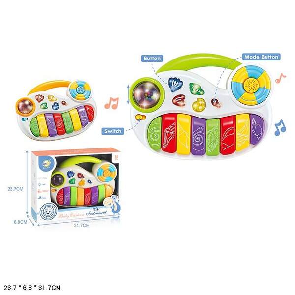 Орган муз. арт. 503-10 (36шт/2) батар., звук, світло, ноти, 2 кольори мікс, короб. 41*8,5*27см (шт.)