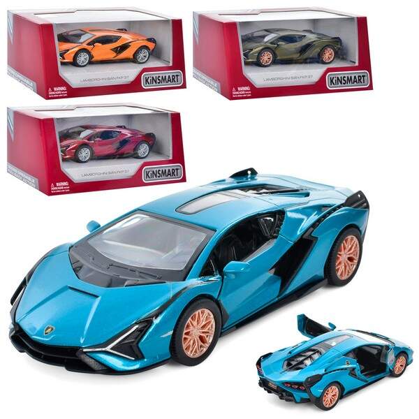 Модель легкова LAMBORGHINI SIAN 5'' KT5431W метал.інерц.відкр.дв.4кол.кор./96/ (шт.)