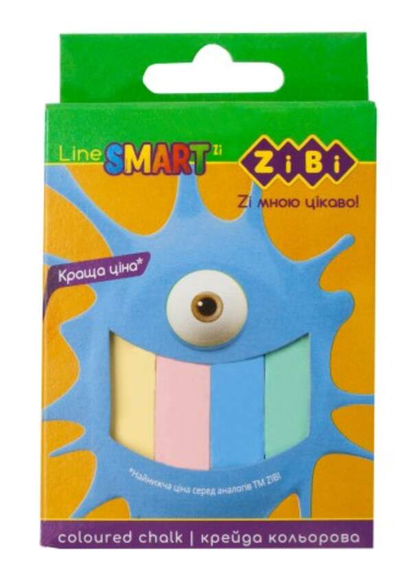 Крейда кольорова квадратна 12 шт., картонна коробка, SMART Line ZB.6705-99 (1/90) (шт.)