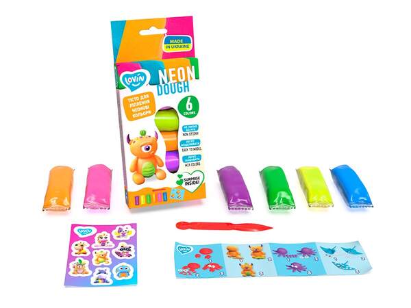 Набір для ліплення з тістом 41197 (36шт), 6 кольорів Neon Assorted TM Lovin (шт.)