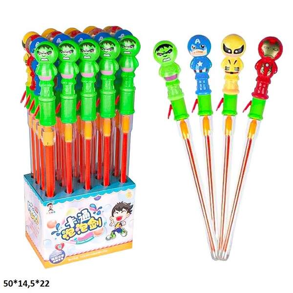 Мильні бульбашки-гіганти 120мл 922-222 супергерої 4кол.20шт.в кор.22*14,5*17 /6/120/ (шт.)