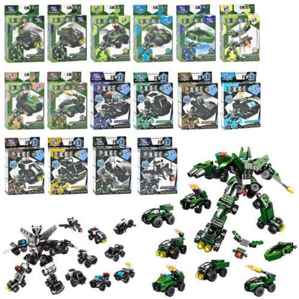 Конструктор 0868-59-0 (576шт) військові, поліція, 8в1, від 19 до 27дет, 16 видів, в коробці (шт.)