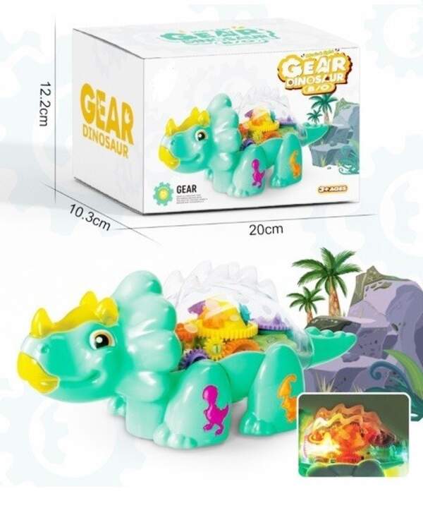 Динозавр 8702 (24шт) 27см, їздить,шестерні,звук,світло,на бат-ці,в кор-ці, 20-12-10см (шт.)