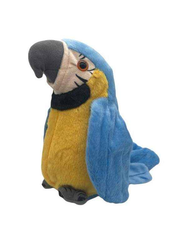 М'яка іграшка MP 2303 (12шт) папуга, 22 см, Какаду, повторюшка, рухається, 3 кольори, в кульку 22-12 (шт.)
